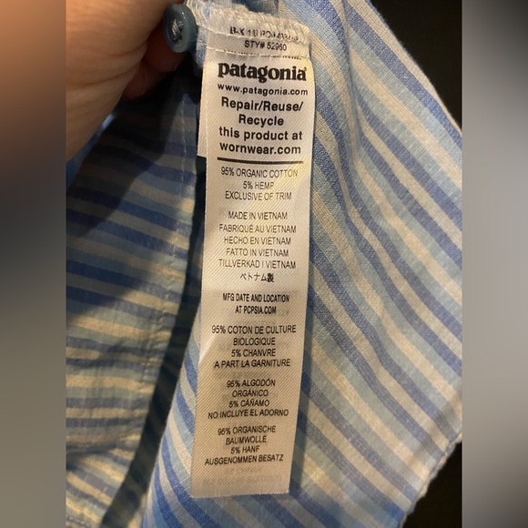 Patagonia Lightweight A/C Button Up Shirt Goodtimes Steam Blue Size XL - Picture 6 of 8